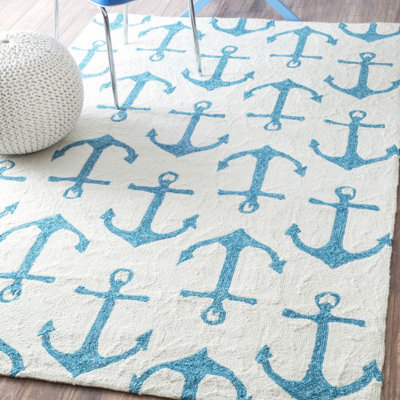 Tapis blanc intérieur / extérieur Isleboro Ahoy