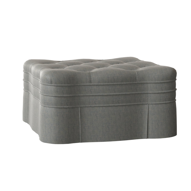 Corvo Square Ottoman, 32" W, Aubrey Silver