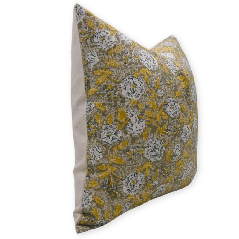 Coussin décoratif bohémien couvre des coussins décoratifs en lin faits à la main 24 po x 24 po Rameshwaram, H 24 po x l 24 po