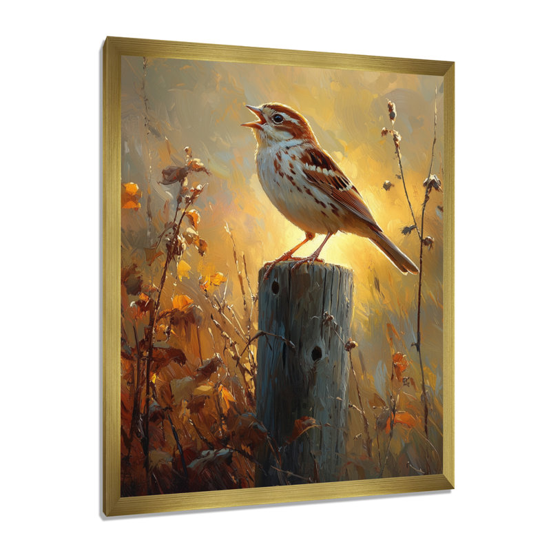 Somer - Animaux, art mural, salon, H 20 po x l 12 po, Picture Framed, Doré