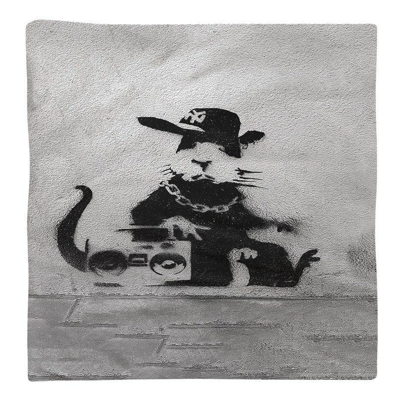 Banksy Graffiti Animals/Nature Square Napkin, 10" x 10", Cotton Twill