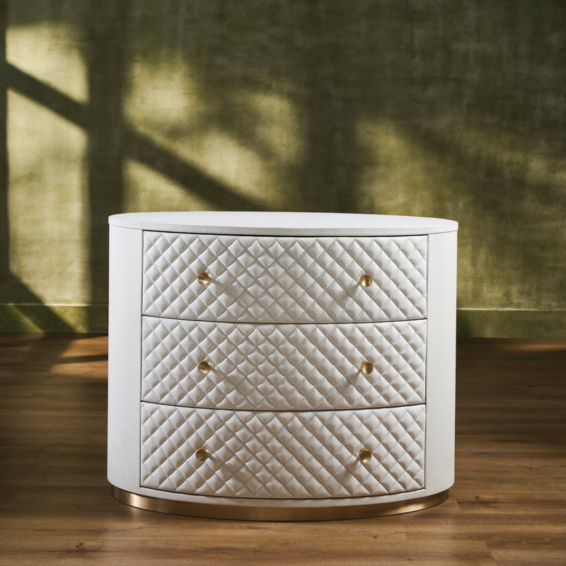 Commode à trois tiroirs Harvard, Blanc
