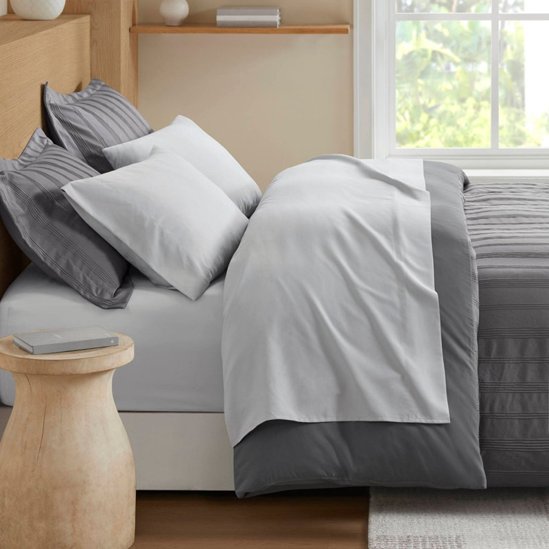 Ensemble de housse de couette 3 pièces, Gris anthracite