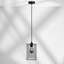 Ajla Black Single Frame Style Industrial Pendant with Glass Shade