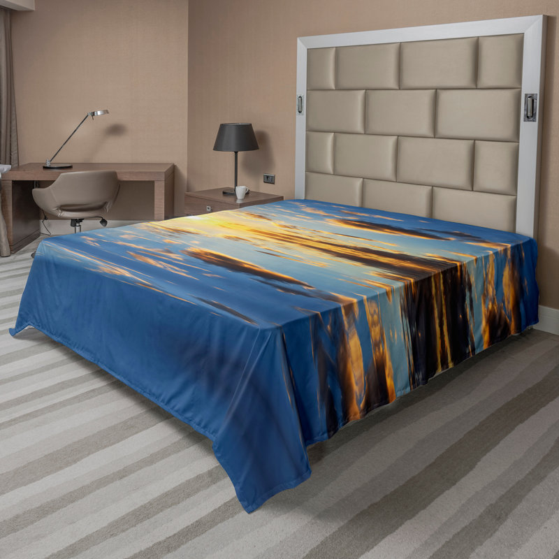 Drap Ambesonne Mystic Top Tropical, Drap plat pour très grand lit californien