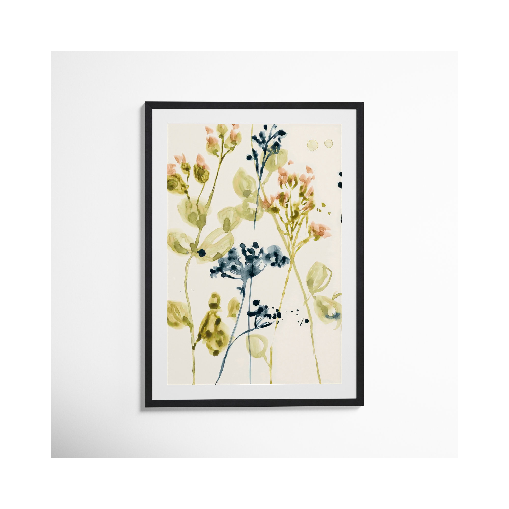 Blush Buds II by Jennifer Goldberger, Black, 36"H x 24"W