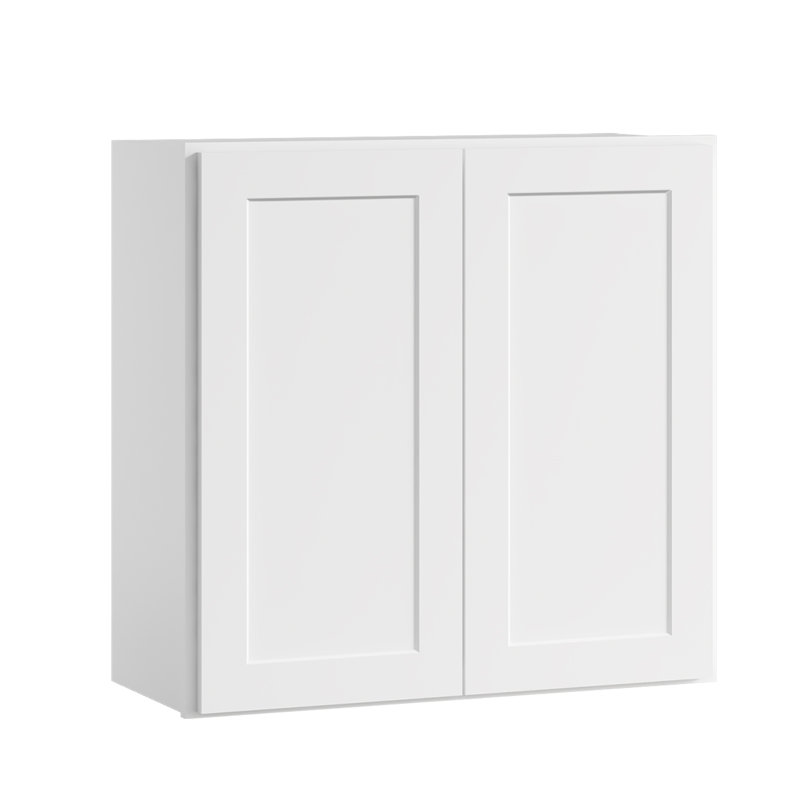 Armoire de cuisine blanche avec tablettes réglables l 33 po x H 36 po x P 12 po, Blanc shaker, L 33 po x H 36 po x P 12 po