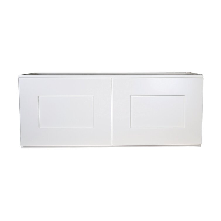Fully Assembled 36x21x12 in. Shaker Style Kitchen Wall Cabinet 2-Door in  White