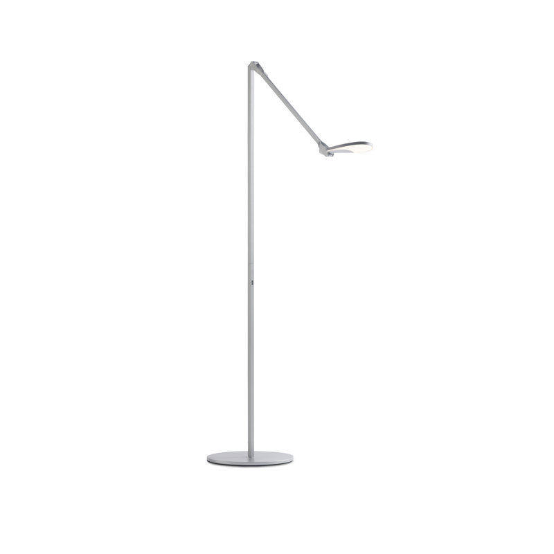 Splitty LED Swing Arm Floor Lamp, Silver