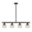 Lustre linéaire moderne à intensité variable 4/6 avec abat-jour en verre pour îlot de cuisine ou salle à manger-1354740917