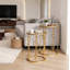 Chic Gold Nesting Side Table Set, Tempered Glass Top Metal End Tables Multi-scene Home Furniture
