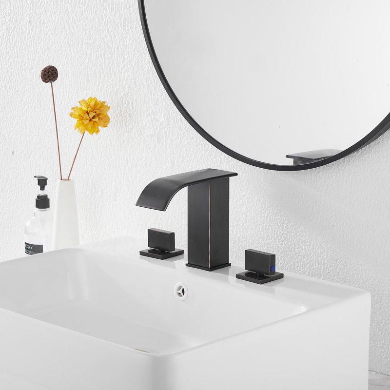 Widespread 2-handle Bathroom Faucet with Drain Assembly, Oil Rubbed Bronze
