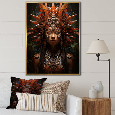Ancien masque aztèque I sur toile