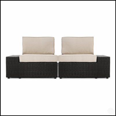 SANTA CRUZ Outdoor Arm Chairs, Weather-Resistant PE Wicker With Comfortable Polyester Cushions, Ideal For Patios And Decks