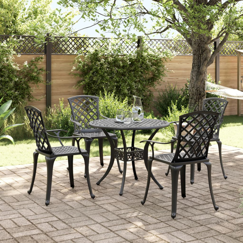Crosslin 4 - Person Patio Dining Set with, Black, Black