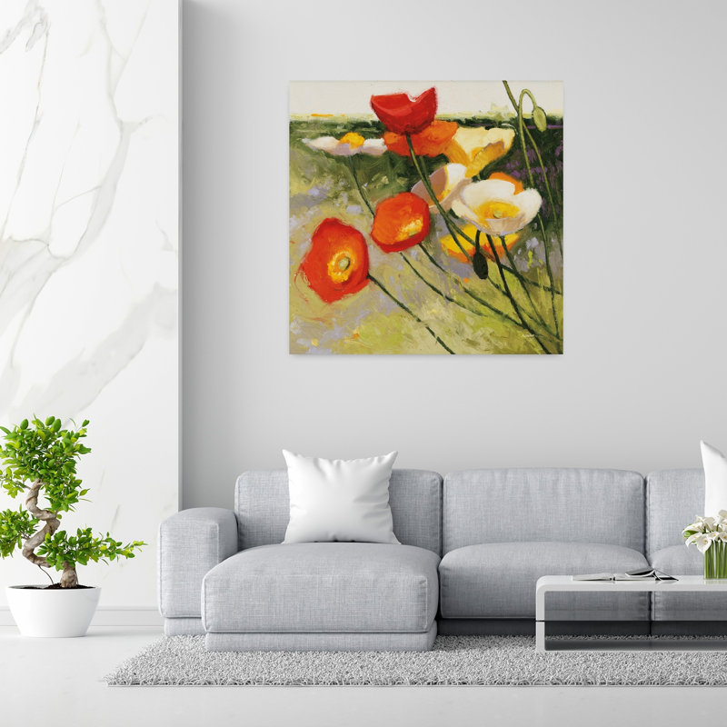 «My Favorite Contemporary Poppy Flower Art», H 48 po x l 48 po