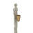 4.8x3x15.5" Aluminum Taper Candle Holder with Abstract Human Design and Marble Stand