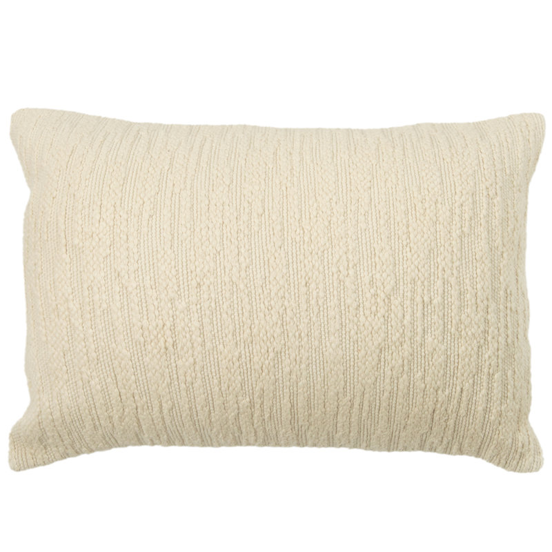 Textured Cotton Throw Pillow, Beige
