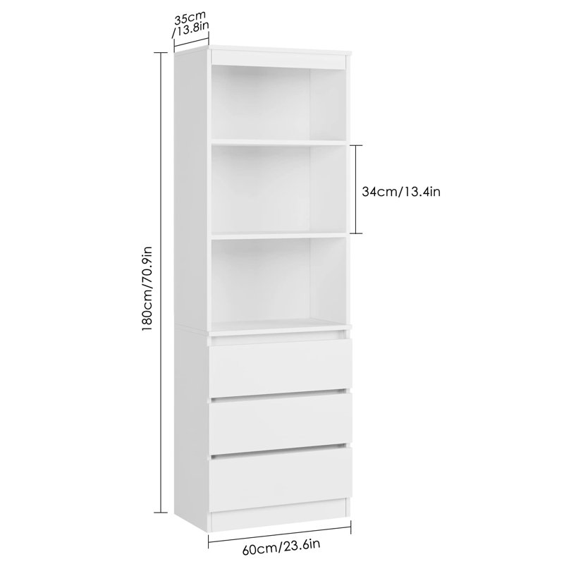 Isla 180cm H x 60cm W Standard Bookcase, White
