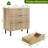 Fluted Dresser with 3 Drawers, 29.9'' Tall Closet Dresser Organizer with Anti-Tipping Device-460664615