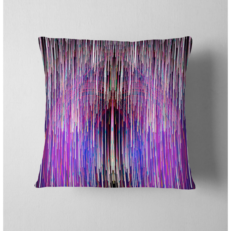 Throw Pillow With Insert, Purple Striped/Abstract 3, 20"H x 20"W