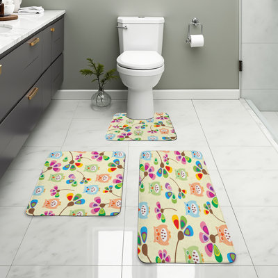  Multicolore ensemble de tapis de salle de bain 3 pièces