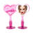 Barbie LED Handheld Makeup Mirror with Standing Base, Portable Travel Hand Held with Heart Shaped Lighting