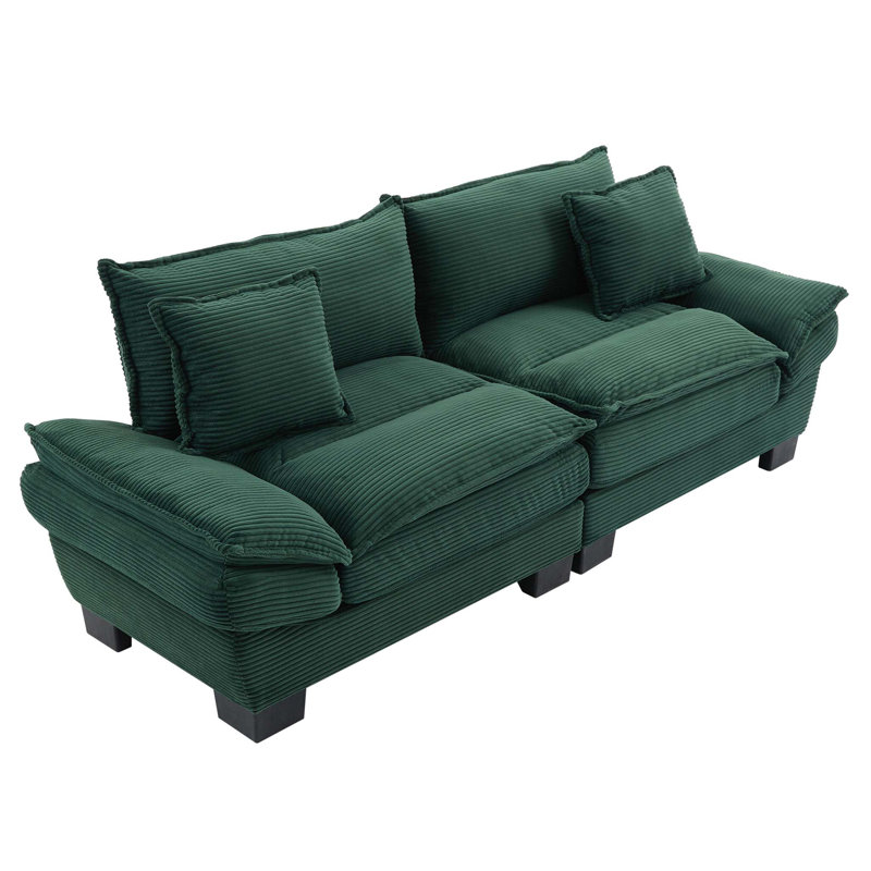 Canapé-lit confortable avec coussins supplémentaires et fabrication robuste pour divers espaces, Vert