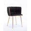 Chaise de salle à manger en velours avec pieds dorés Design-927803261