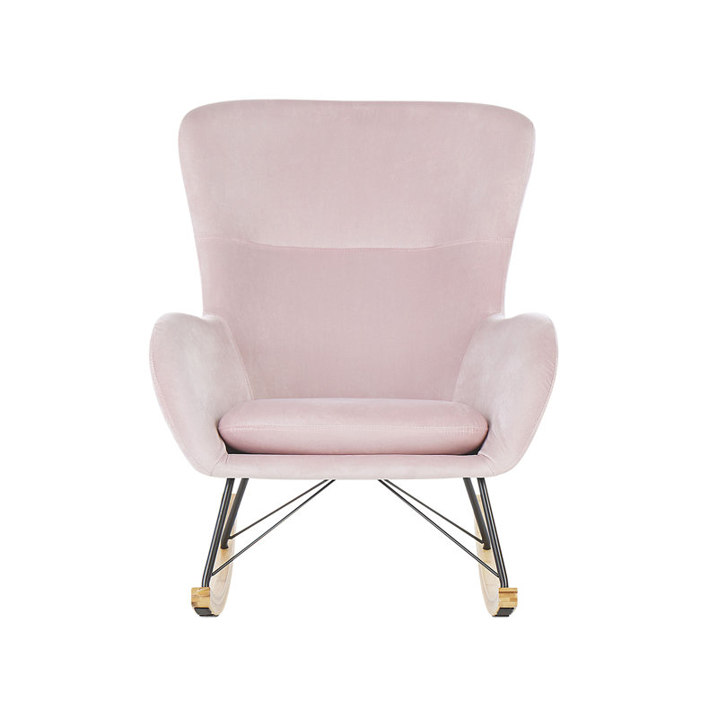 Pandora Upholstered Rocking Chair, Pink