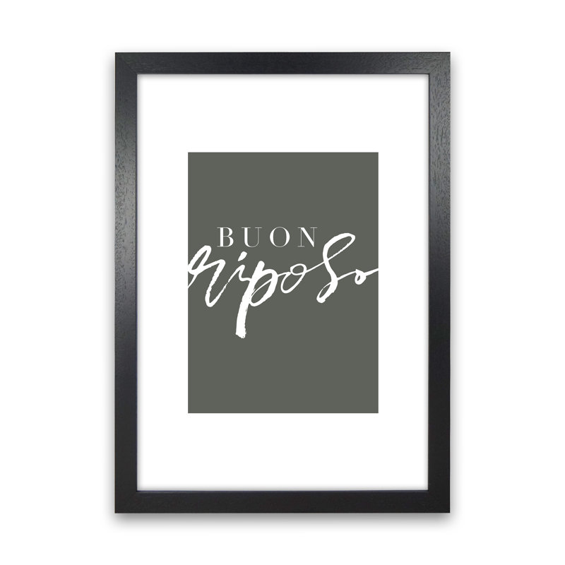 Buon Riposo - Print, 59.4cm H x 42cm W x 4cm D, Wrapped Canvas