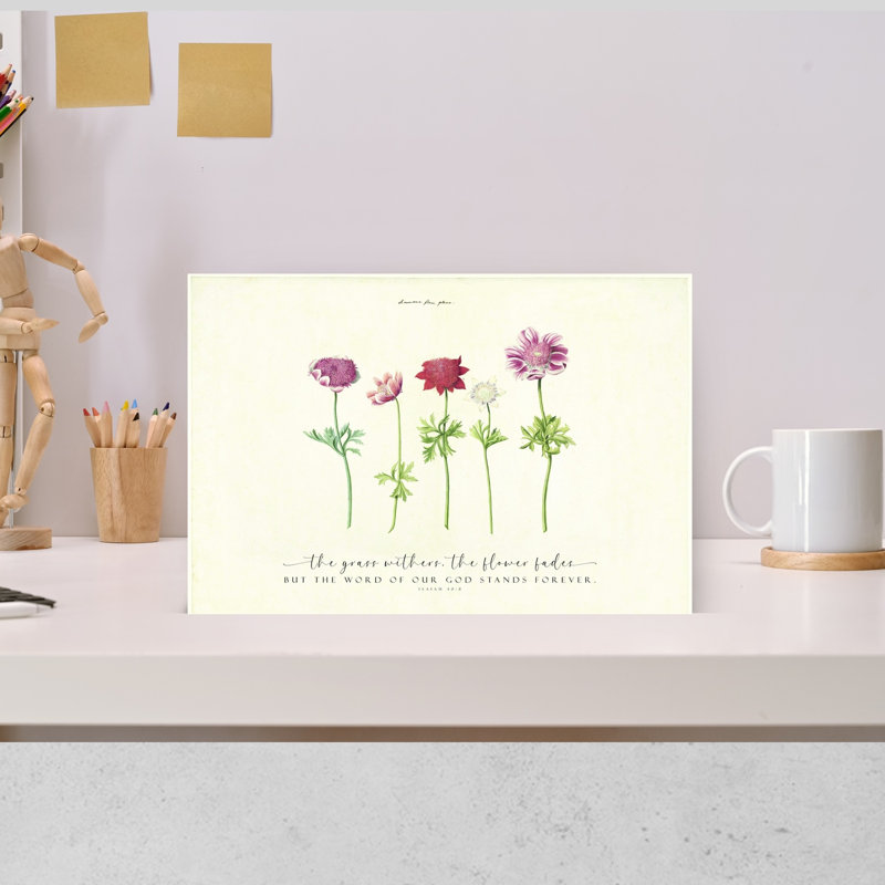 «Word of God Stands Forever Delicate Elegant Minimalist Nature Architecture», art mural, H 12 po x l 18 po
