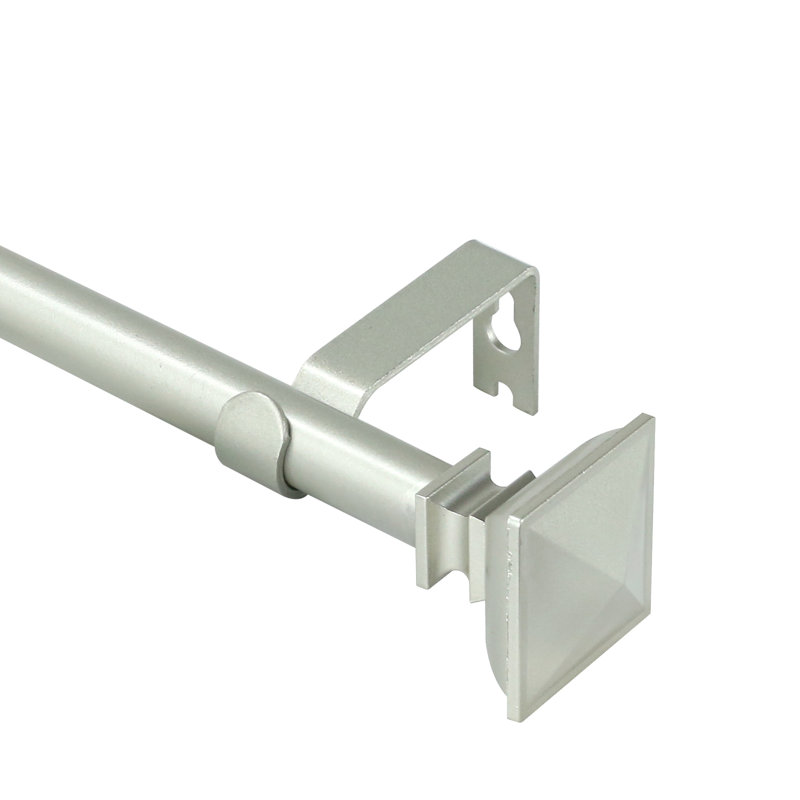 Tringle à rideaux simple ajustable Plemmons, H 0,625 po x l 84 po x P 0,625 po, Étain