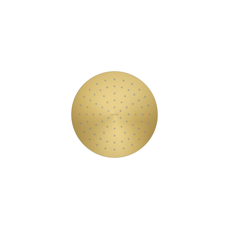 Contemporary Rain Shower Head, Vibrant Brushed Moderne Brass, Round , 2.5 GPM