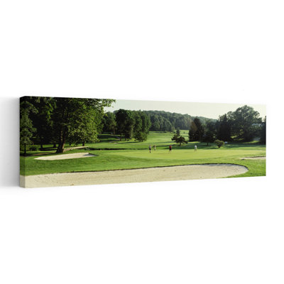 Four People Playing On A Golf Course, Baltimore County, Maryland, Usa Abstract Contemporary Tree Landscape Wall Art
