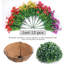 Ensemble de 2 fleurs artificielles d'extérieur avec panier suspendu, 2 jardinières suspendues avec 24 fleurs pour le patio