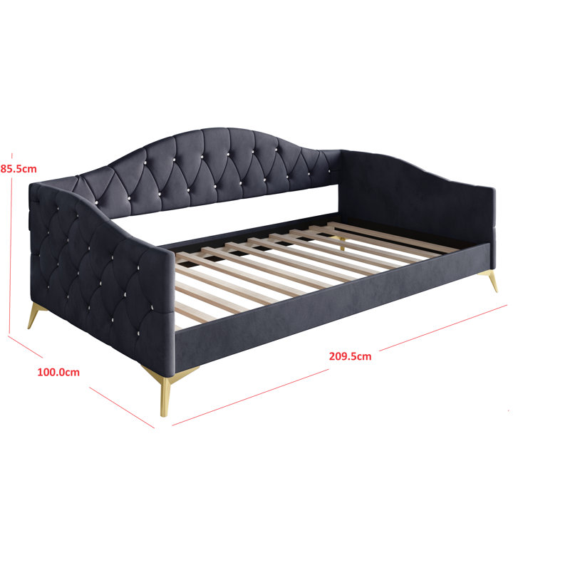 Biquele Upholstered Daybed, Dark Grey