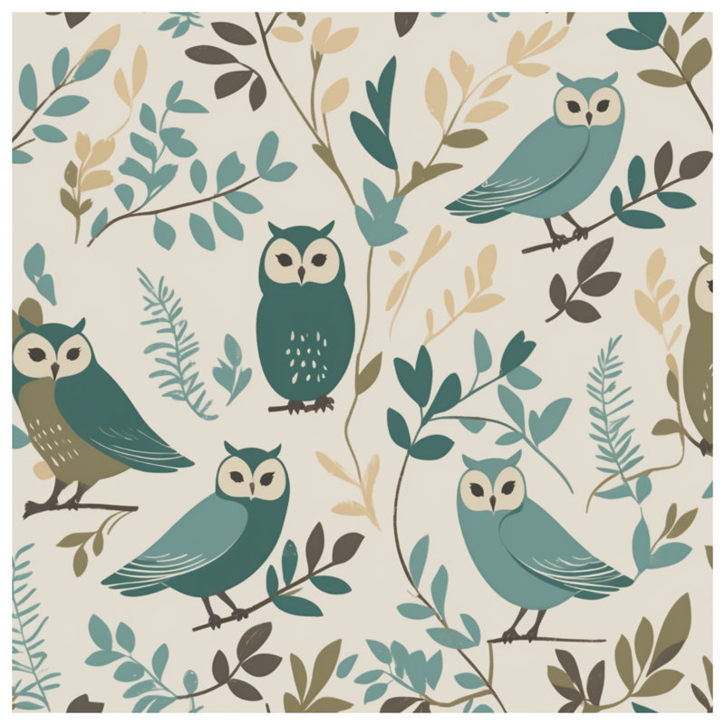 Rideaux de douche Owl And Leaf, 70 po l x 72 po H