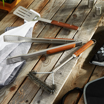 Stainless Steel 3Pc BBQ Tool Set