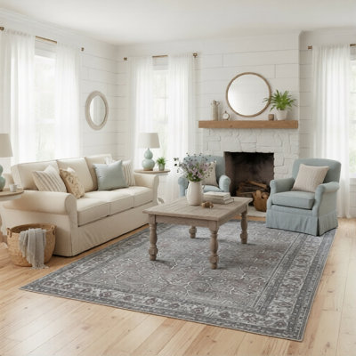 Tapis floral lavable en machine Glenmoor