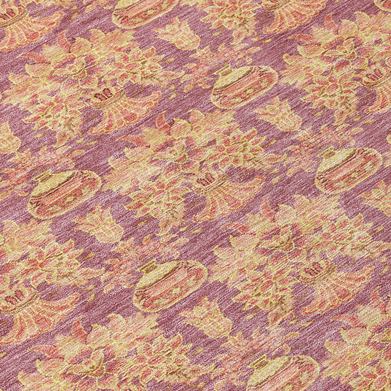 Machine Washable Indoor/Outdoor Chantille ACN2682 Floral Rug, Mauve, 2'6" x 3'10"