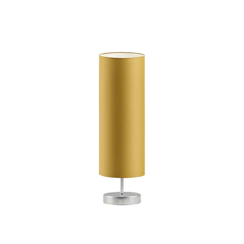 Sydney Metal Table Lamp, Brushed Steel, Mustard