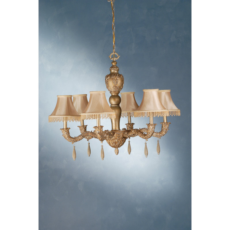 Monticello Bronze & Crystal 6-Light Classic Chandelier