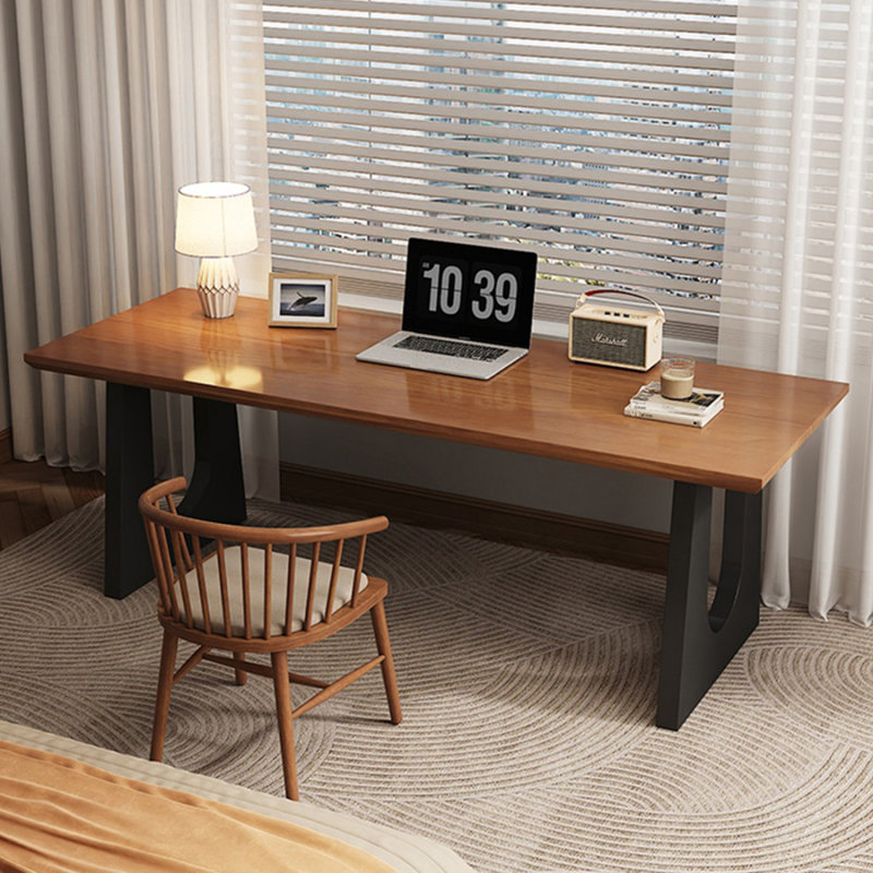 Bureau d'écriture rectangulaire en bois massif brun, H 29,53 po x l 55,12 po x P 23,62 po