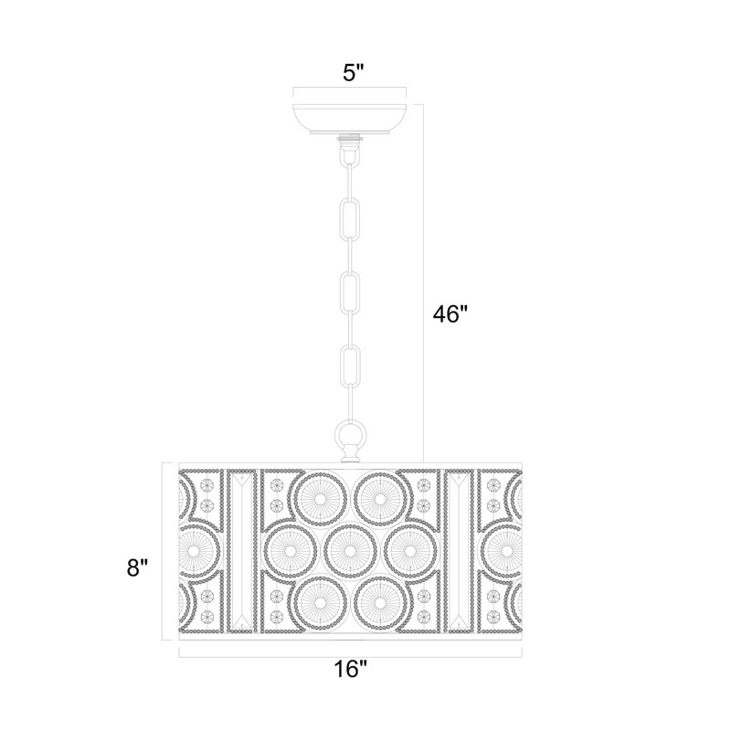Luminaire suspendu tambour 4 lumières Sistrunk