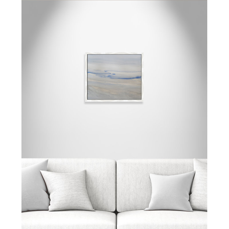 «Silent Direction Print» par S.H. Khân, Grain de bois blanc, L 19 po x H 16 po, Impression encadrée