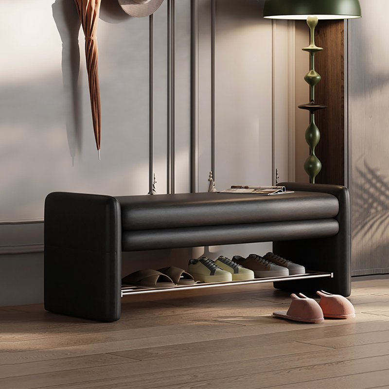 Tabouret à langer avec rangement 39,4 po, Noir, noir, noir, noir