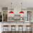 16" Dome Red Pendant Lights 2 Pack Pendant Light, Modern Farmhouse Pendant Light for Kitchen Island, Dining Room, Cafe, Bar-115827983