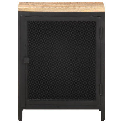 Bedside Cabinet 15.7" x 11.8" x 20.9" Solid Rough Mango Wood by 17 Stories