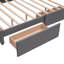 Lit plateforme tapissier avec 2 tiroirs et 1 lit simple TG, tissu en lin